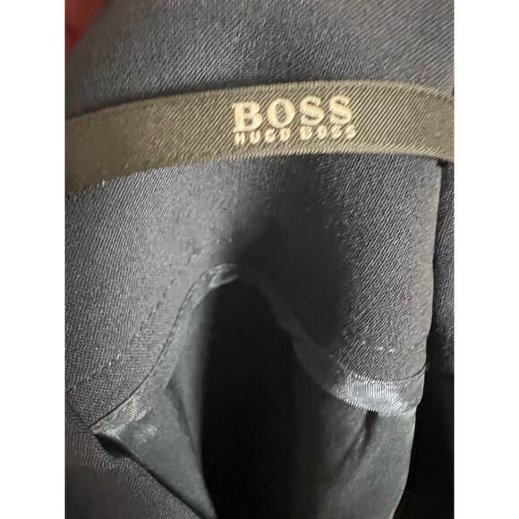 BOSS Hugo Boss Solid Navy Blue Virgin Wool A-Line Pencil Skirt Size 8 - Picture 9 of 9